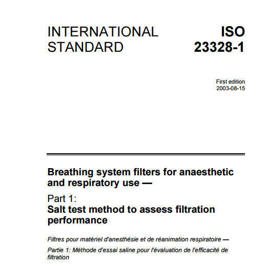Filtros de sistema de respiración estándar ISO 23328 para uso anestésico y respiratorio